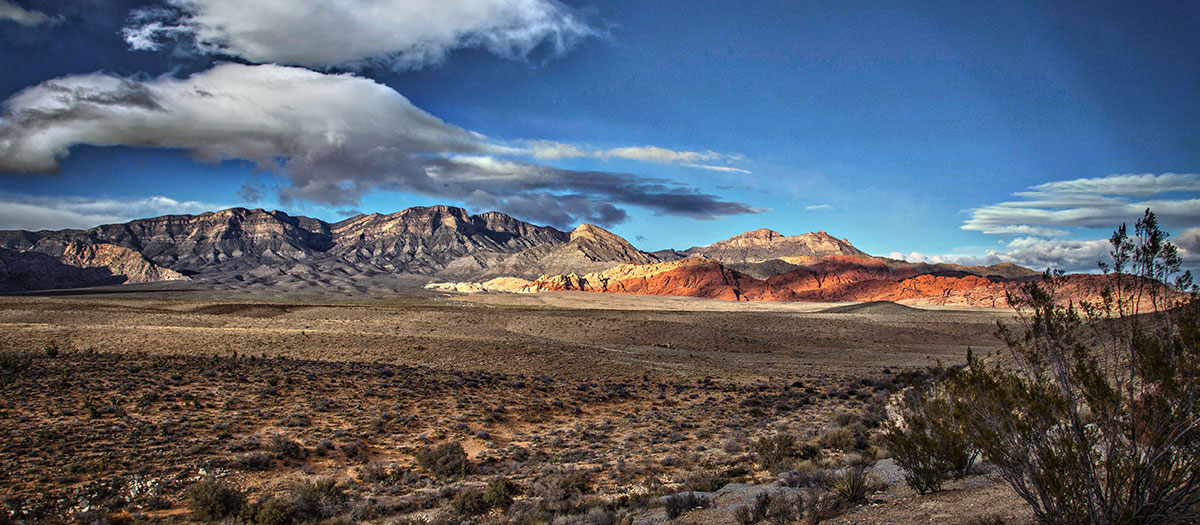 Scenic photo of Red Rock Canyon desert landscape. Photograph by Ed Foster.